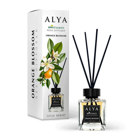 Odorizant de Cameră ORANGE BLOSSOM – ALYA | Reed Diffuser cu Bețișoare din Ratan – 100 ml