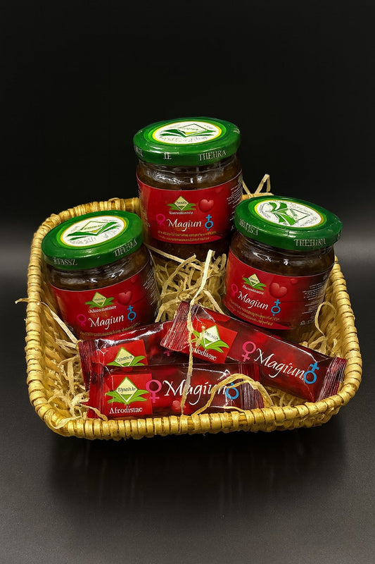 🎁 Setul de Răsfăț Themra – 3 Borcane de Magiun + 3 Pliculețe Cadou