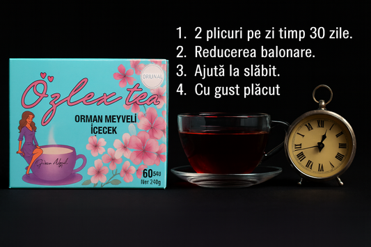 Ceai de slabit Ozlex Tea turcesc detox - cu aroma de fructe de padure 60 plicuri cu holograma