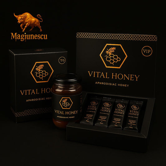 Miere Afrodisiaca Vital Honey 240g+12 plicuri  pentru potenta 100 % natural.