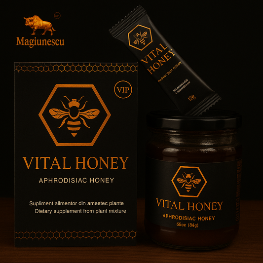 Vital Honey – Miere Afrodisiacă Premium Unisex în Borcan de 240g+1 plic cadou