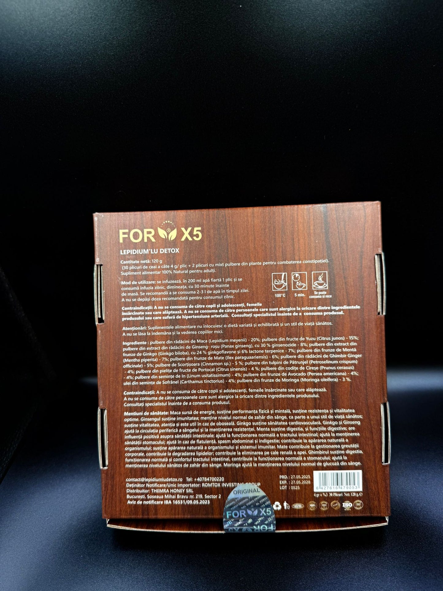 Ceai Detox pentru Slăbit Lepidium’lu X5 – 30 plicuri x 4g, aromă de lămâie