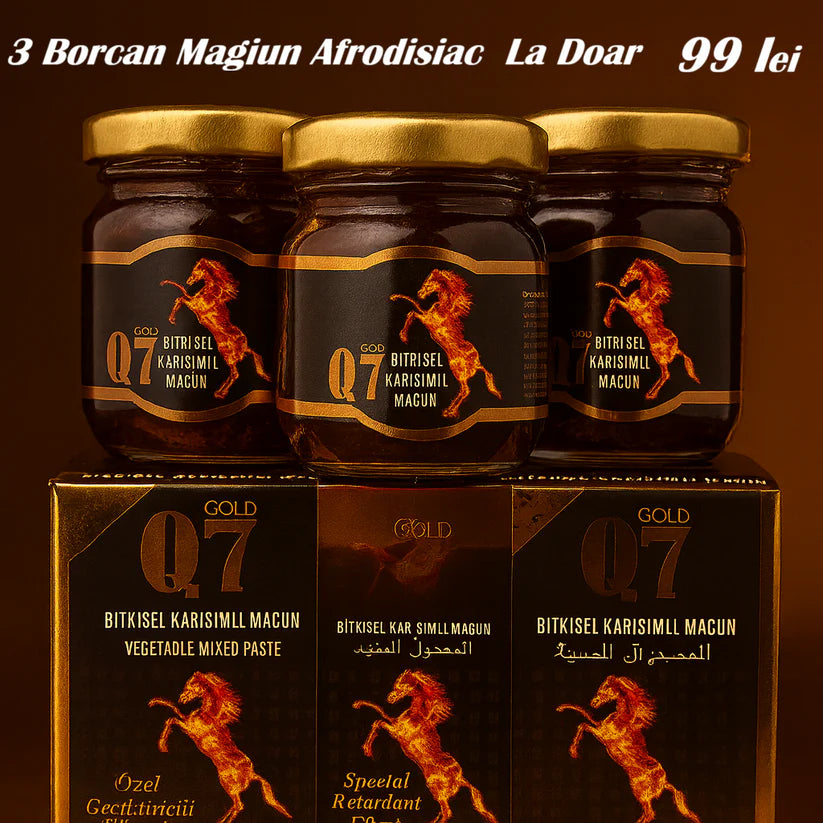 Q7 Gold Afrodisiac – Set Intensiv 3 Borcane pentru Energie & Vitalitate