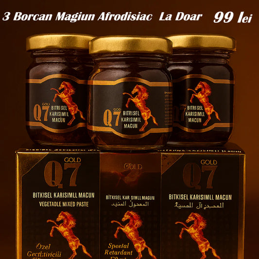 Q7 Gold Afrodisiac – Set Intensiv 3 Borcane pentru Energie & Vitalitate