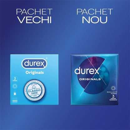 Prezervative Durex Classic Originals 3 bucăți — Protecție de Încredere, Confort Optim