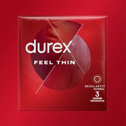 Prezervative Durex Feel Thin 3 bucăți — Ultra Subțiri pentru Senzație Naturală Maximă