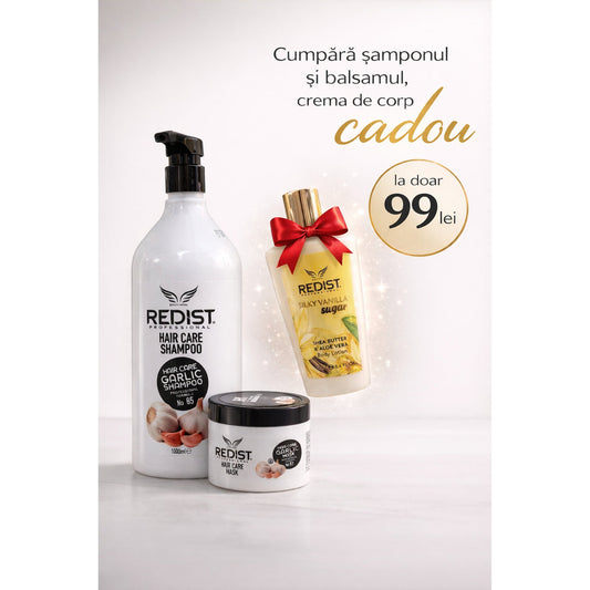 Pachet Promo Îngrijire Completă – Șampon cu Usturoi + Mască + Loțiune Cadou