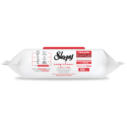 Șervețele Umede Sleepy Easy Clean Cherry Blossom 100 buc — Oțet și Bicarbonat Multisuprafețe